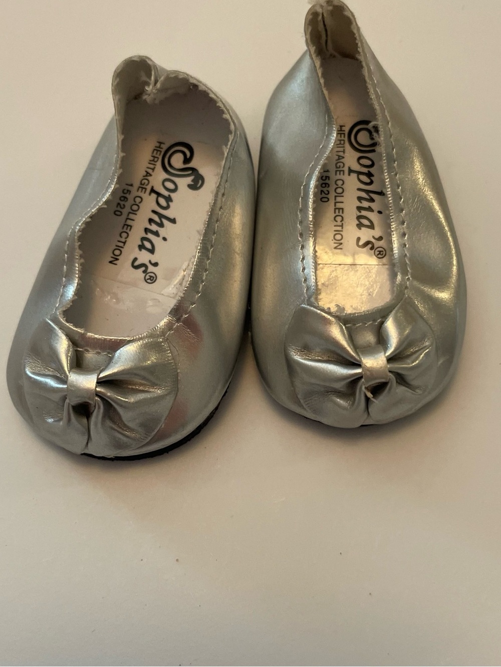 Sophia's Heritage Collection Doll shoes Clothes Silver flats with bows